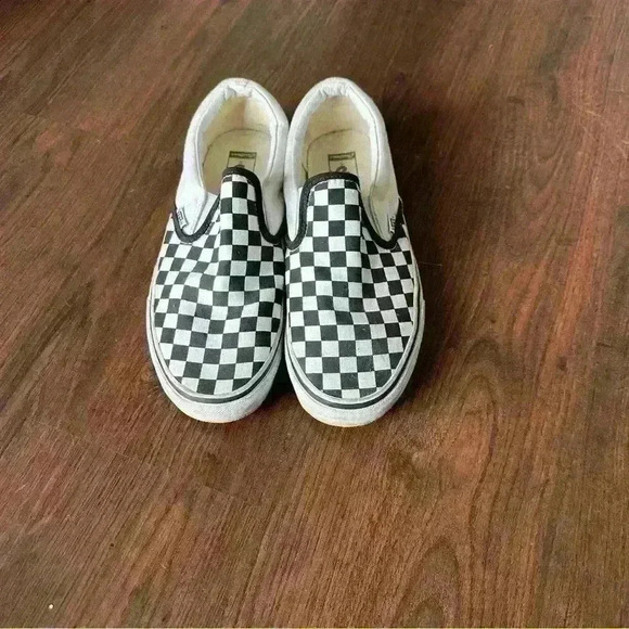 VANS SLIP-ON CHECKERBOARD SHOE IN BLACK /WHITE/YELLOWGREEN US MEN 10 - Picture 2 of 7
